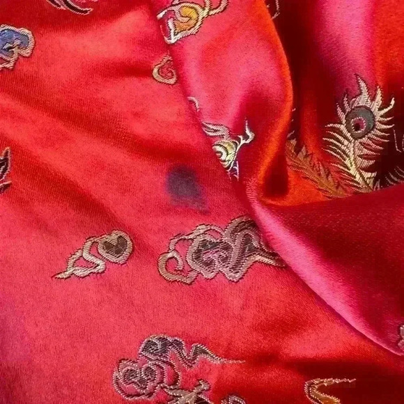 NWT Chinese Embroidered Silk Padded Jacket Red & Black Dragon Women’s Size Small - Picture 4 of 11